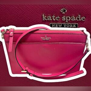 kate spade EUC Crossbody/shoulder Bag Fuchsia with black piping